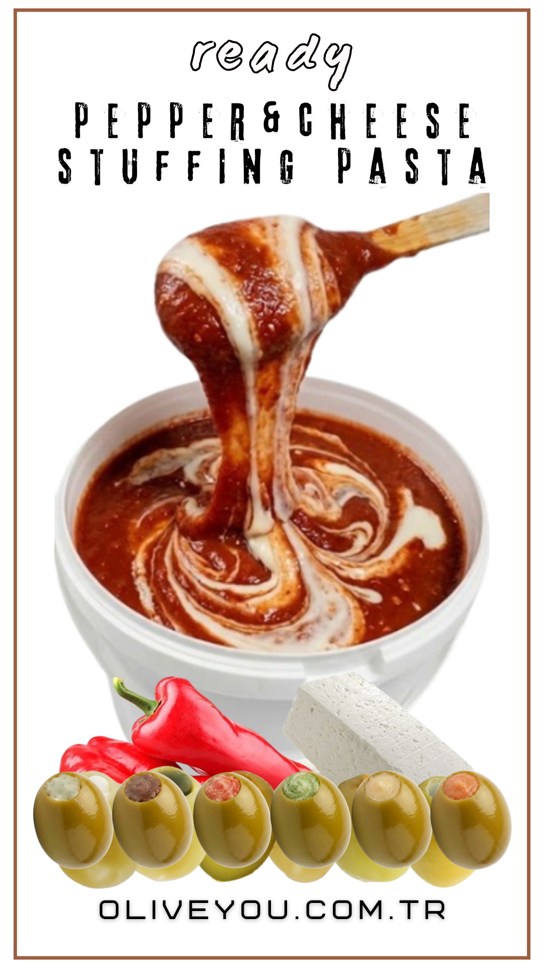 Biber ve Peynir MIX Zeytin Dolgu Pastası