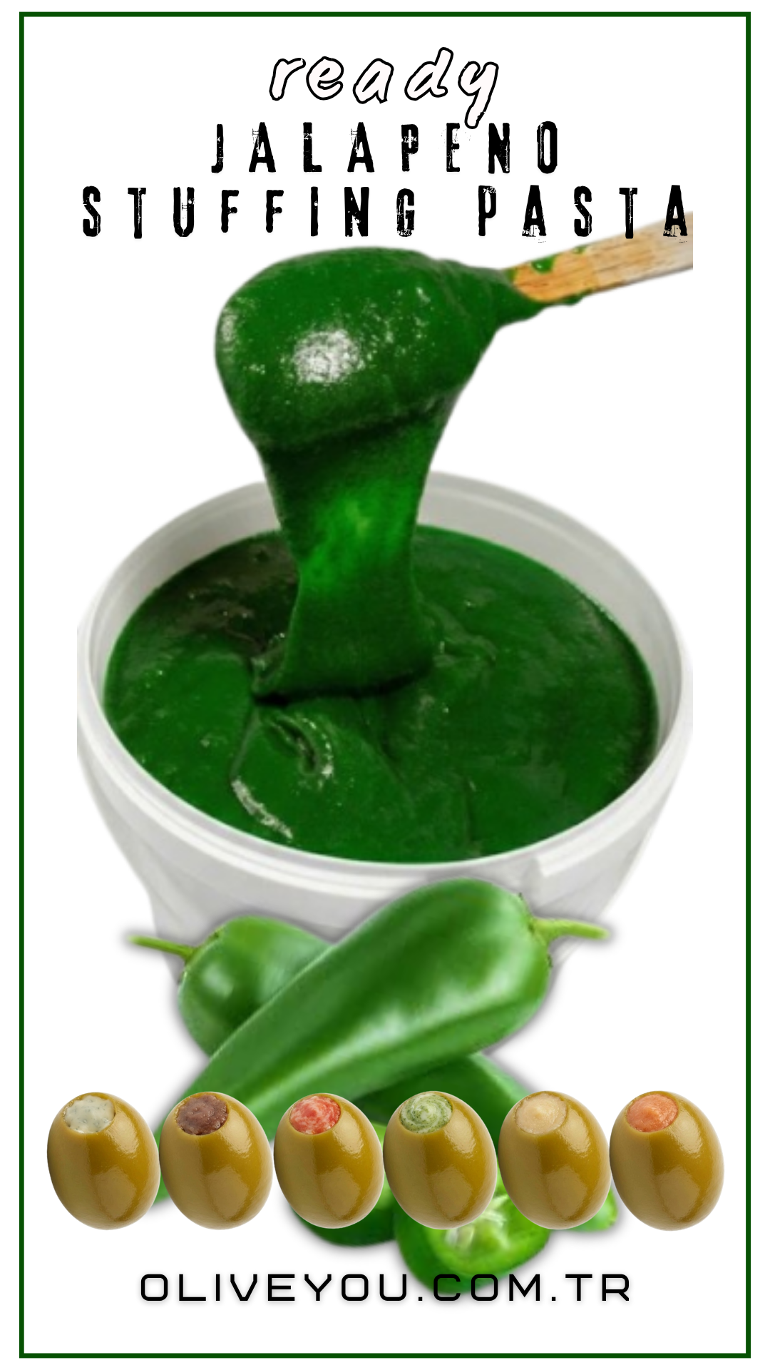 Jalapeno Biberli Zeytin Dolgu Pastası