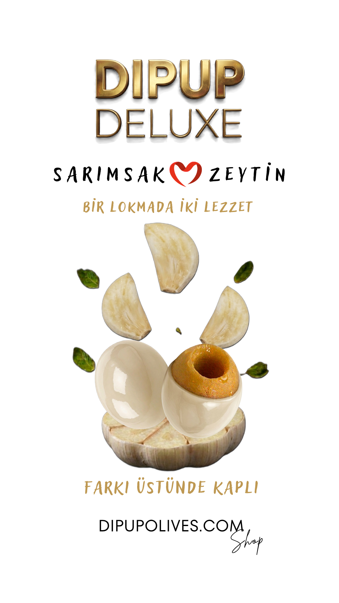 sarımsaklı dipup zeytin